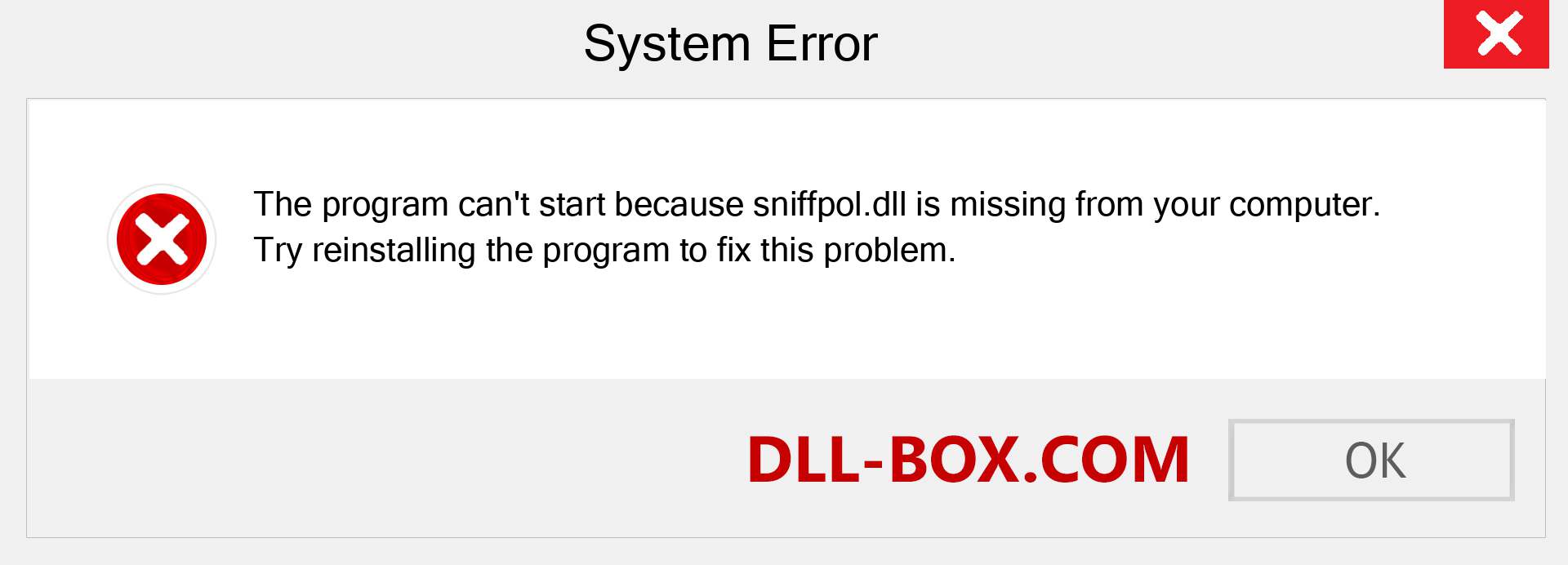  sniffpol.dll file is missing?. Download for Windows 7, 8, 10 - Fix  sniffpol dll Missing Error on Windows, photos, images